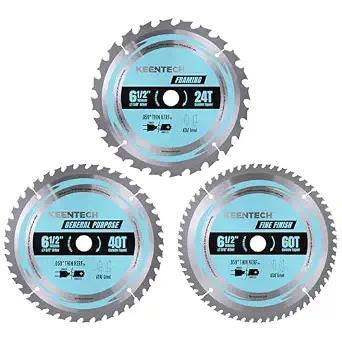 KEENTECH 6-1/2" Saw Blade 24T+40T+60T, product photo